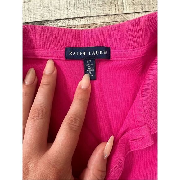 💖Vintage Y2k Ralph Lauren Hot Pink Swim Summer Cover Up Mini Shirt Dress Size S - Picture 5 of 5